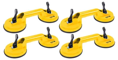 Produktbild von 4x Doppel Saugheber Glassauger Glasheber Vakuumheber Saugnapf Ausbeulwerkzeug 2x115mm