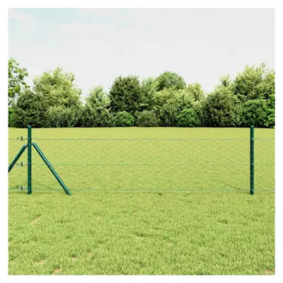 Produktbild von Zaunpfosten Grün 50 x 0,8 m (50 mm Maschen) Stahl und PVC für Gartenzaun, Hundezaun, Weidezaun, Hühnerzaun und Gartennetz