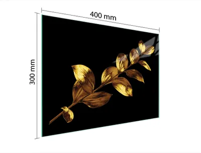 Produktbild von Schneidebrett Herdabdeckplatte Multiglasschneidplatte 40x30 cm Golden Laub