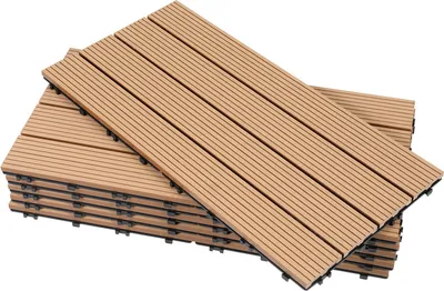 Obrázek produktu pro Jayseuw 30 ks. WPC dlaždice terasové dlaždice click dlaždice podlahová dlaždice vzhled dřeva 30x60cm teakové dřevo