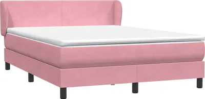 Obrázok produktu pre Posteľný rám boxsping s matracom ružový 160x210 cm zamat