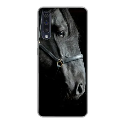 Produktbild von MuchoWow® Handyhülle Schutzhülle Hülle für Samsung Galaxy A30s Pferd - Leicht - Schwarz Silikon Softcase Handy Hülle - Karteninhaber