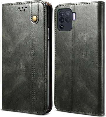 Produktbild von OPPO A94 4G Hülle, LaimTop Leder Flip Brieftasche Schutzhülle für OPPO A94 4G Grün