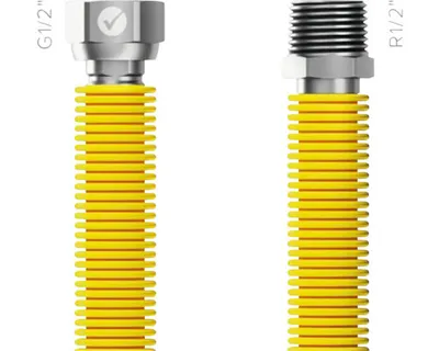 Obrázok produktu pre Plynová zváraná hadica Merabell Gas Flexi R1/2"-G1/2" 30 - 60 cm, 1 kus žltá