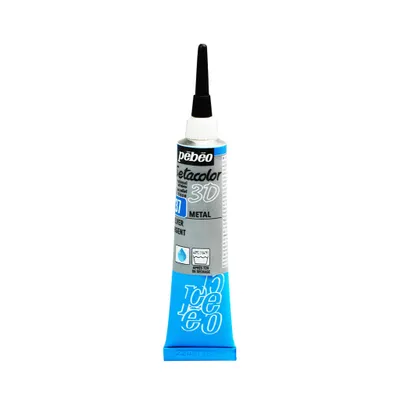 Image de Pebeo Setacolor 3D Liner, 20 ml, argent métallique