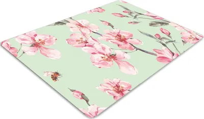 Produktbild von Stuhlunterlage Bürostuhlunterlage 120 cm x 90 cm Bodenmatte Bürostuhlunterlage - Kirschblüten