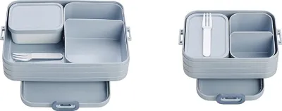 Produktbild von Mepal 2-tlg Bento-Lunchboxen Set Klein/Groß Take A – Brotdose mit Fächern, geeignet für bis zu 4 BZW. 8 Butterbrote, TPE/pp/abs, 0 mm Nordic Blue neu