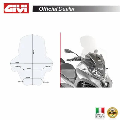 Produktbild von Givi D5613st Piaggio Mp3 350/500 Sport/business Windschutzscheibe Durchsichtig  Durchsichtig One Size