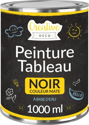 Image de Creative Deco Peinture Ardoise Tableau Noir 1000 ML - Peinture Mat à Base d'Eau