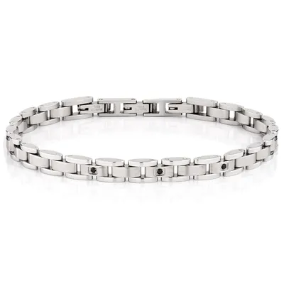 Produktbild von AMEN Armband Edelstahl silber onesize Herren black diamonds ACBR474-1