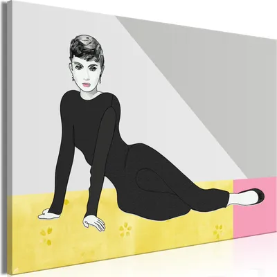 Produktbild von Vlies Leinwandbild - Woman in Pastel Hue (1-part) - Film-Inspired Pop Art 30x20 cm Menschen h-A-0116-b-a