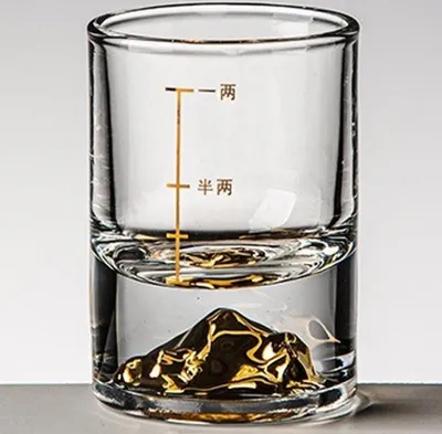 Produktbild von Kristallglas mit Messbecher - Gold 50ml KP35410