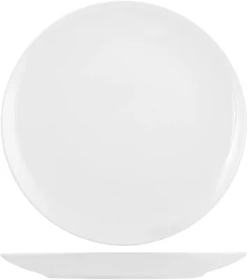 Imagen del producto de Juego de 12 platos llanos, porcelana de hueso nueva, 27 cm