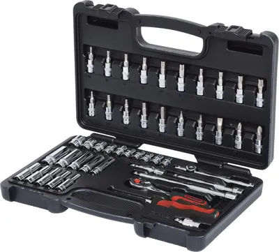 Zdjęcie produktu dla KS TOOLS Zestaw kluczy nasadowych 1/4' CHROMEplus, 47 części ( 918.0847 )