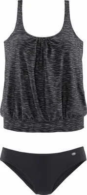 Produktbild von KangaROOS Oversize-Tankini schwarz-bedruckt Größe 52