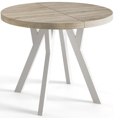 Produktbild von Esstisch Rund Ovo, Esstisch Ausziehbar 80-130 cm, Moderner Wohnzimmertisch und Küchentisch, Sonoma