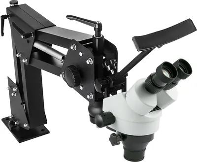 Produktbild von VEVOR Zoom Trinokulares Stereomikroskop WF10X 20mm Binokulares Stereo Säulenständer für Jewelry Tools (3.5X-90X) Mikroskop, Silbe, 1 Count (Pack of 1) Multi-Directional Microscope