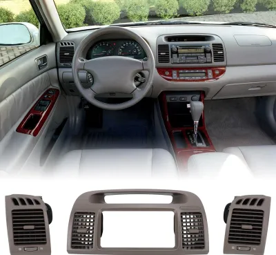 Imagen del producto de Panel de ventilación del aire acondicionado, radio y embellecedor central del salpicadero, compatible con Toyota Camry XV30, modelos de 2001 a 2006