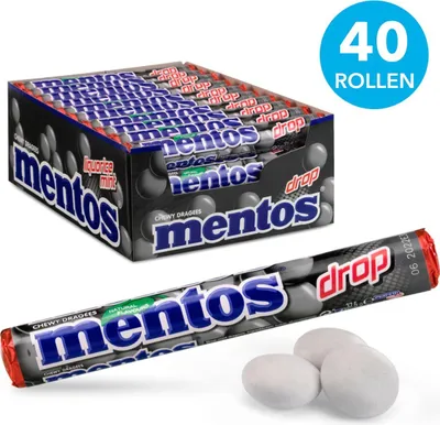 Produktbild von Mentos Lakritz-Mint Dragees Rolle 40 x 37,5 Gramm