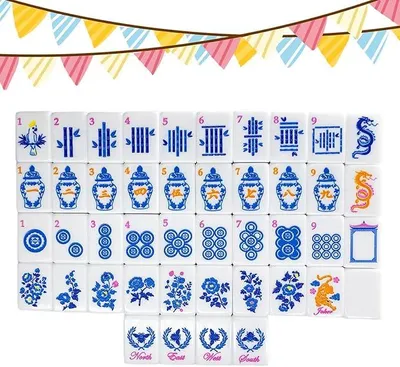 Imagen del producto de Silecomplaza - Juego de mahjong americano de acrílico, set de 160 piezas