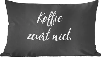 Produktbild von MuchoWow® Zierkissen Sofakissen Wohnzimmer Dekokissen 50x30 cm Zitate - Kaffee - Sprichwörter - Kaffee nörgelt nicht - Humor - Wohnzimmerdekoration - Polster mit Photo