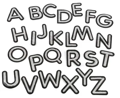 Bügelpatches Buchstaben A-Z, 26 Stück, Tiermotiv, Pailletten