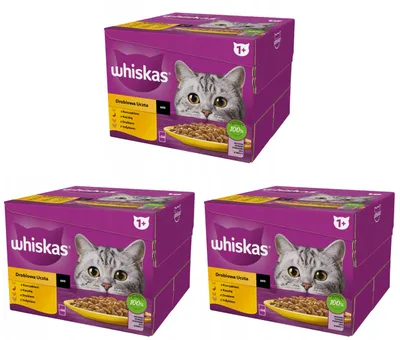 Zdjęcie produktu dla Mokra karma dla dorosłych kotów w sosie Whiskas Drobiowa Uczta 3x(24x85g)