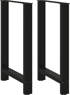 Image de Pieds de table de bar Noir 2 pièces 60 x (90-91) cm Acier