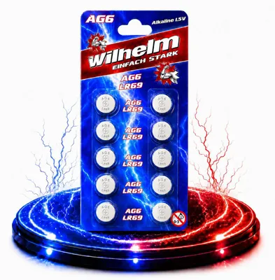 Produktbild von 10 x Wilhelm AG6 LR69 - LR921 - 171 - 371 - GP71A Qualitätsbatterien 1,5 V Alkaline