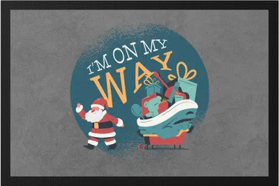 Produktbild von I Am On My Way Fußmatte Weihnachtsmann Weihnachtschlitten Weihnachtsfest Merry Christmas