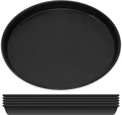 Imagen del producto de Juego de 6 bandejas para pizza, diámetro 36 cm, redondas, de acero azul, sin revestimiento, resistentes al calor hasta 400 °C, fabricadas en Alemania