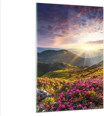 Produktbild von Bilder auf glas - Einteilig - Gebirge Wiese Landschaft Wald - 80x120cm - Glasbilder - Wandbilder - Bilder - Wanddekoration aus Glas - Glas Bilder - Wandbild auf Glas - GPA80x120-3152