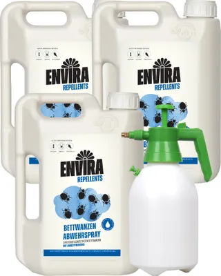 Produktbild von Envira Bettwanzen Abwehrspray im Vorteilspack 3x2L mit Drucksprüher