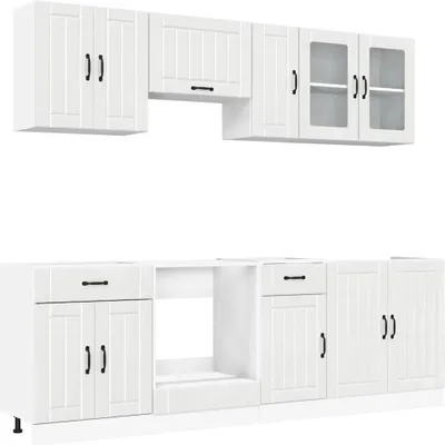 Produktbild von vidaXL 8-tlg. Küchenschrank-Set Lucca Hochglanz-Weiß Holzwerkstoff