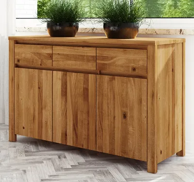 Produktbild von Kommode Tasman 14 Wildeiche massiv geölt - Abmessungen: 77 x 115 x 45 cm (H x B x T)
