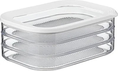 Obrázek produktu pro 3patrový box na uzeniny – bílý – box na uzeniny do lednice – tři samostatné boxy – lze mýt v myčce