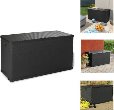 Immagine prodotto di vidaXL Cassetta da giardino antracite 120x56x63 cm PP rattan - Cassette da giardino
