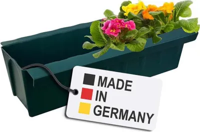 Image de Inserts de jardinières pour palettes Euro | avec système de suspension à accrocher | 37,3cm vert foncé | jardinière pour palette Euro | jardinière de balcon | pot de fleurs | extrêmement stable