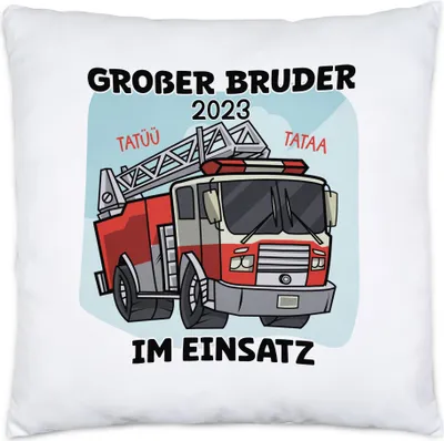 Produktbild von Großer Bruder 2023 Kissen Feuerwehrmann Retter Beschützer Geschwister Liebe Familie Geborgenheit