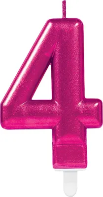 Image de Amscan - Métallique - Bougies "4" - Cire SG21204 (Taille unique) (Rose)