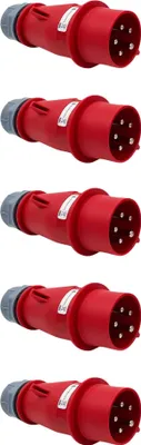 Produktbild von (1 - 10er Pack) CEE-Stecker 16A 400V, IP44, 5-polig männlich 3P+N+E : 5 Paar Anzahl: 5 Paar