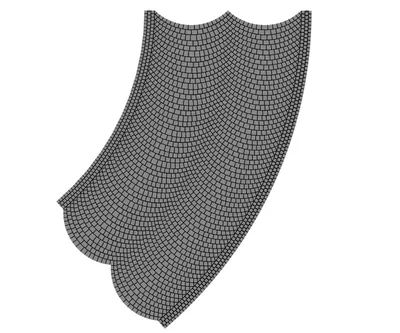 Produktbild von Vollmer 48245 - H0 Straßenplatte Kopfsteinpflaster aus Steinkunst, 45°-Kurve, Radius 12 cm - Neu