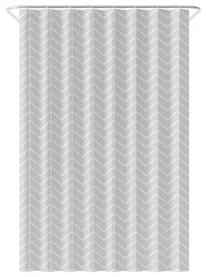 Imagen del producto de Cortina de ducha impermeable, 120x200 cm, gris con diseño, con anillas, para el baño