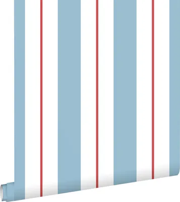 Produktbild von ESTAhome Tapete Streifen Blau und Rot 50 x 900 cm