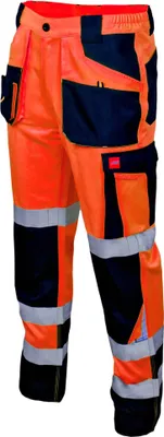 A pair of work pants on a white background.