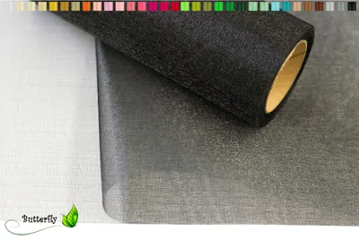 Produktbild von 9m Rolle Organza 36cm SNOW, Farbauswahl:schwarz 030