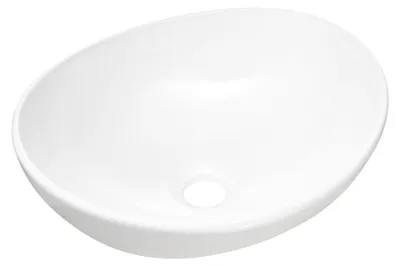 Zdjęcie produktu dla Umywalka Nablatowa Ceramiczna 40,5X33 Cm Biały Połysk Owalna