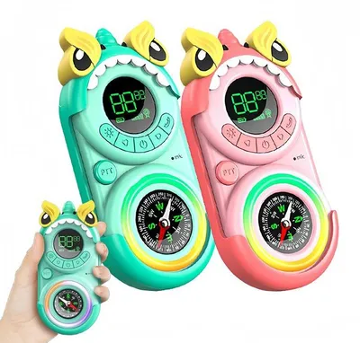Obrázek produktu pro ZELURXX Dětská vysílačka s dosahem 3 km, sada, design s kreslenými motivy, USB nabíjení, outdoorové hračky, interaktivní, kompas, ochrana proti ztrátě, vhodné od 3 let, motiv jednorožce