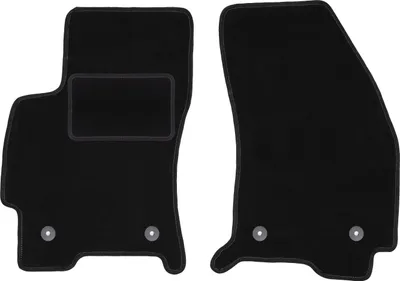 Image de Tapis de sol avant velours sur-mesure pour Ford Mondeo MK3 (2001-2007, break, liftback, berline) noir, jeu 2 pièces, fixations - STANDRAD