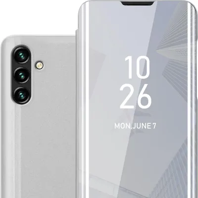Immagine prodotto di Cadorabo custodia per telefono cellulare per Samsung Galaxy A13 5G in argento copertura coperchio posteriore copertura protettiva libro custodia